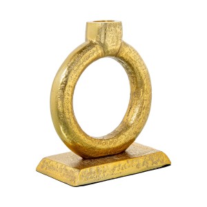 Candle Holder Alexandra House Living Golden Aluminium 14 x 16 x 8 cm