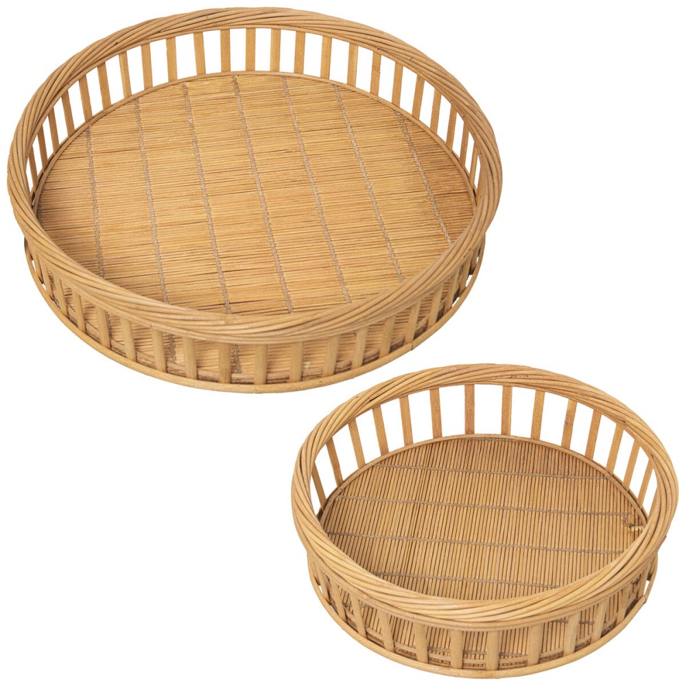 Set of trays Alexandra House Living Brown Bamboo 33 x 9 cm 43 x 9 cm 2 Pieces