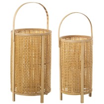 Lantern set Alexandra House Living Brown Bamboo 30 x 51 x 30 cm 24 x 47 x 24 cm 2 Pieces