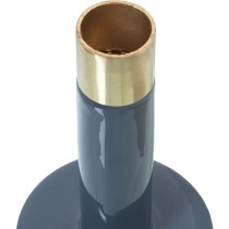 Candleholder Alexandra House Living Blue Golden Metal 7 x 12 x 7 cm Enamelled Metal