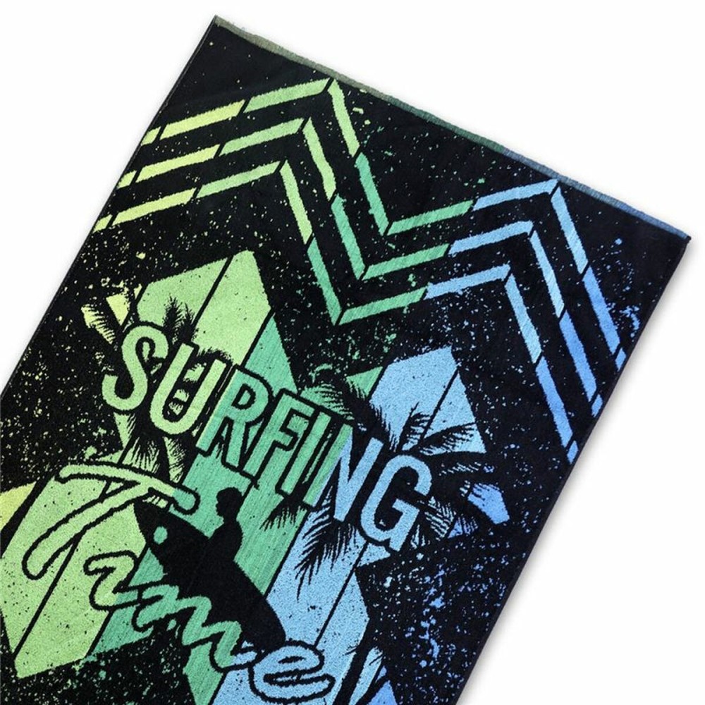 Beach Towel Secaneta Surfme Black 100 x 170 cm