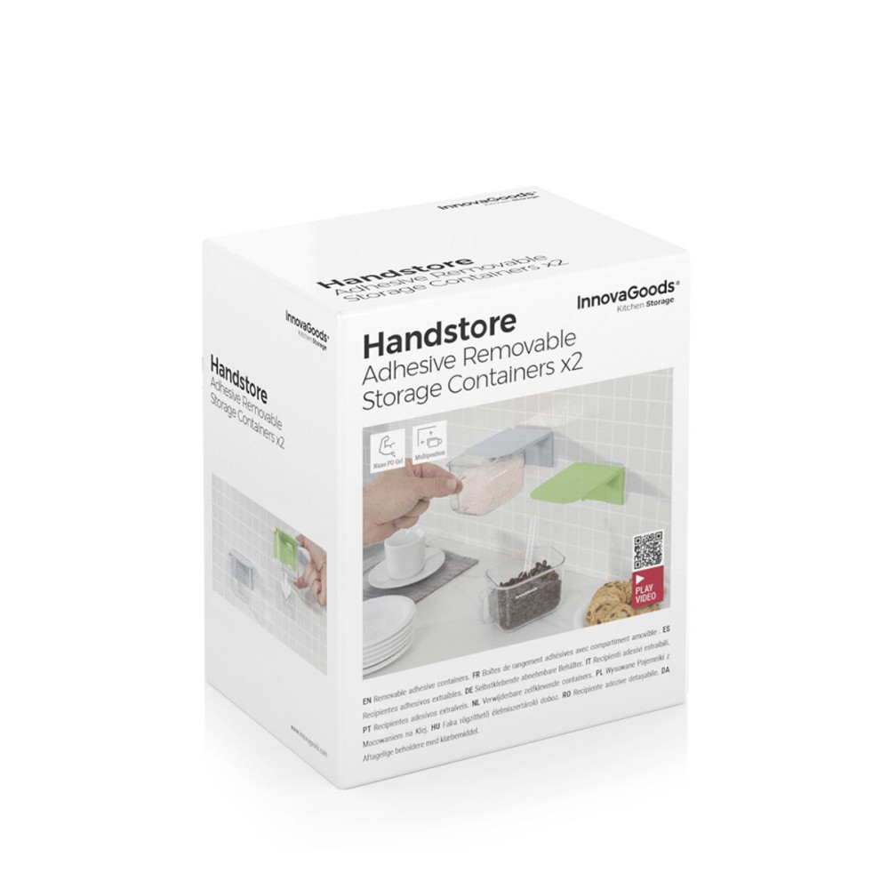 Récipients de Cuisine Adhésifs Amovibles Handstore InnovaGoods Pack de 2 unités