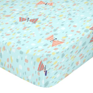 Fitted sheet HappyFriday MOSHI MOSHI Blue Multicolour 70 x 140 x 14 cm