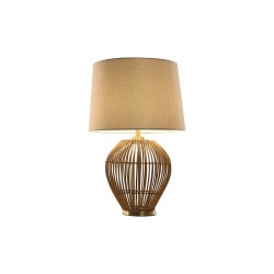 Tischlampe Home ESPRIT Braun Beige Gold natürlich 50 W 220 V 43 x 43 x 67 cm