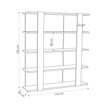 Bookshop Alexandra House Living White Wood MDP 110 x 122 x 29 cm 4 Shelves