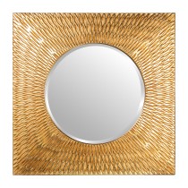 Miroir mural Alexandra House Living Jaune 78 x 78 x 6 cm