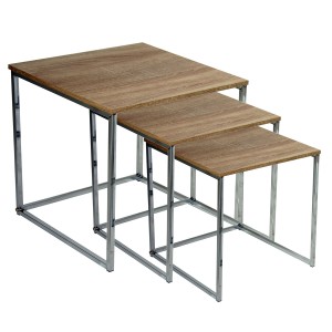 Set of 3 tables Alexandra House Living Brown Wood