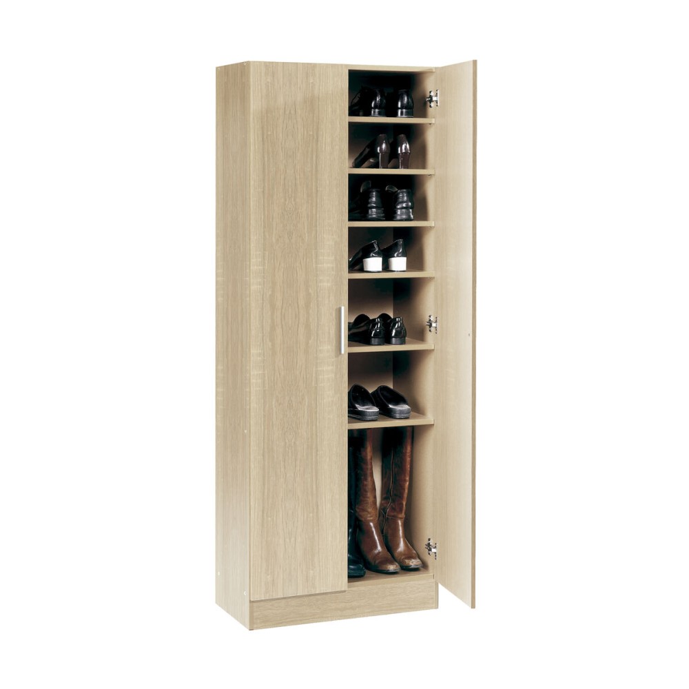 Shoe cupboard Alexandra House Living Light brown 59 x 171 x 35 cm 2 doors 7 Shelves