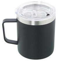 Thermal Cup with Lid Alexandra House Living Black Metal 350 ml