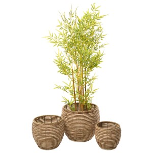 Set de pots de fleurs Romimex Naturel Fibre 48 x 37 x 48 cm 3 Pièces