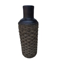 Floor vase Romimex Brown Rattan Terracotta 25 x 100 x 25 cm