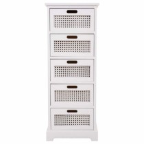 Chest of drawers Alexandra House Living White Cane Paolownia wood MDF Wood 29 x 91 x 35 cm