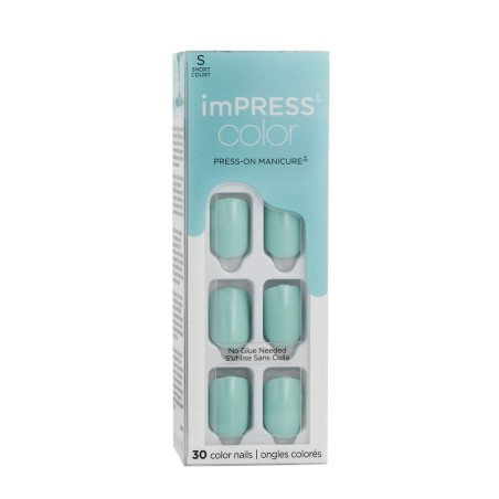 Faux ongles Kiss imPRESS color Nº 008 Mint to Be (30 Unités)