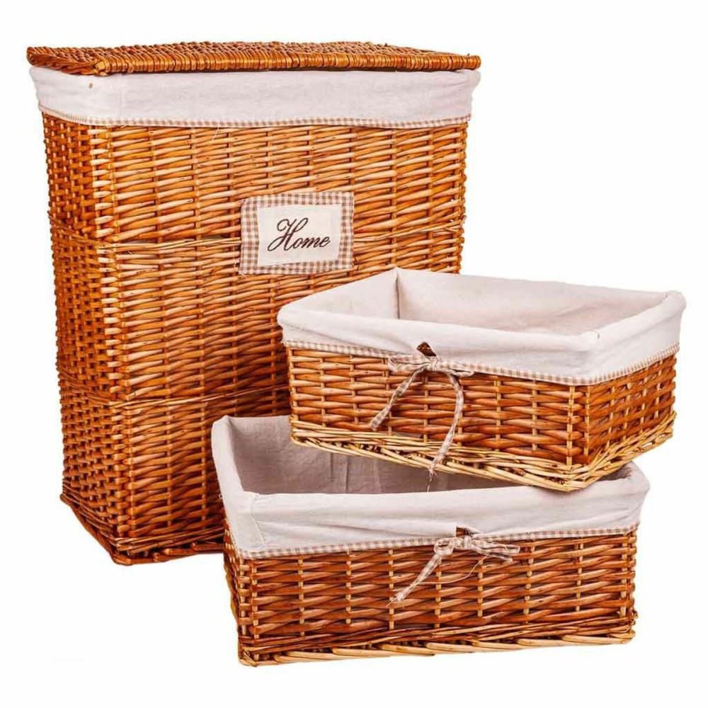 Lot de paniers Alexandra House Living Naturel osier Bois de saule 35 x 63 x 53 cm 47 x 35 x 19 cm 41 x 30 x 16 cm 3 Pièces