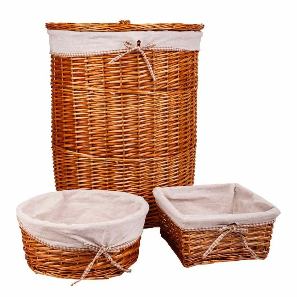 Lot de paniers Alexandra House Living Naturel osier Bois de saule 29 x 15 x 29 cm 51 x 64 x 51 cm 36 x 15 x 36 cm 3 Pièces