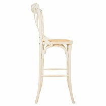 Stool Alexandra House Living White Rattan 53 x 116 x 45 cm