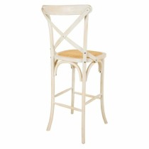 Stool Alexandra House Living White Rattan 53 x 116 x 45 cm