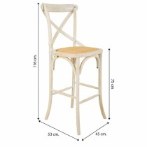 Stool Alexandra House Living White Rattan 53 x 116 x 45 cm