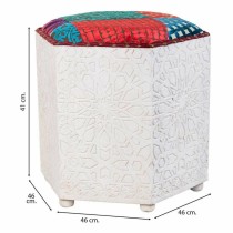 Stool Alexandra House Living White Mango wood 46 x 41 x 46 cm