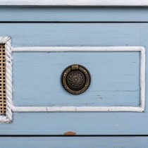 Chest of drawers Alexandra House Living Blue Rattan Fir wood MDF Wood 38 x 80 x 90 cm