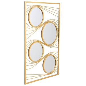 Wall mirror Alexandra House Living Gold Metal Iron Mirror 2 x 96 x 61 cm