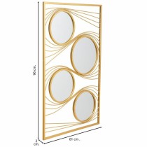 Wall mirror Alexandra House Living Gold Metal Iron Mirror 2 x 96 x 61 cm