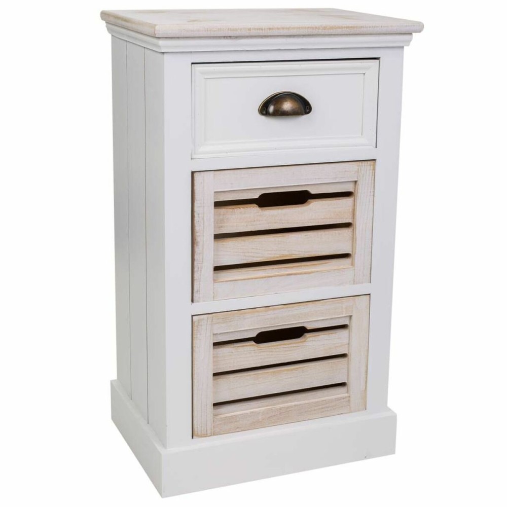 Chest of drawers Alexandra House Living White Brown Paolownia wood MDF Wood 30 x 68 x 40 cm