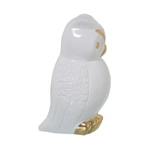 Decorative Figure Alexandra House Living White Golden Ceramic Owl 16 x 16 x 27 cm