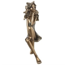 Decorative Figure Alexandra House Living Golden Plastic Girl 12 x 15 x 37 cm