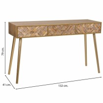 Hall Table with Drawers Alexandra House Living Brown Paolownia wood 41 x 79 x 132 cm