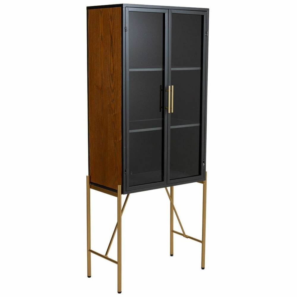 Cupboard Alexandra House Living Brown Glass Fir wood MDF Wood 35 x 155 x 64 cm