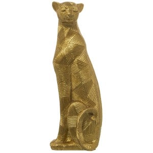 Decorative Figure Alexandra House Living Golden Acrylic Plastic Melamin Cheetah 9 x 8 x 26 cm