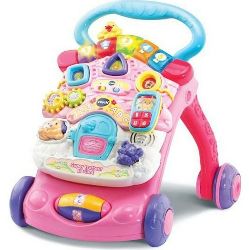 Tricycle Vtech Super Trotteur Parlant 2 En 1 Rose Rose