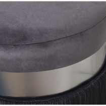 Pouffe Alexandra House Living Black Grey Velvet Wood 7 x 44 x 40 cm