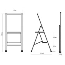 2-stufige Klappleiter Alexandra House Living Grau Aluminium 44 x 94 x 51 cm