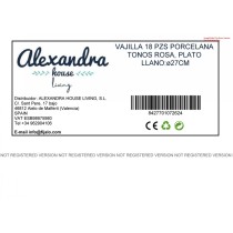 Assietes Alexandra House Living Rose Porcelaine 27 x 1 x 27 cm