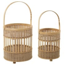 Lantern set Alexandra House Living Brown Bamboo 20 x 27 x 20 cm 27 x 32 x 27 cm 2 Pieces