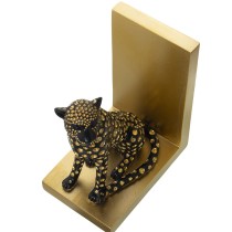 Bogstøtte Alexandra House Living Gold Acryl Kunststoff Melamine Leopard 15 x 19 x 10 cm 2 Stücke