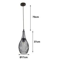 Deckenlampe Alexandra House Living Schwarz Metall 60 W 17 x 37 x 17 cm