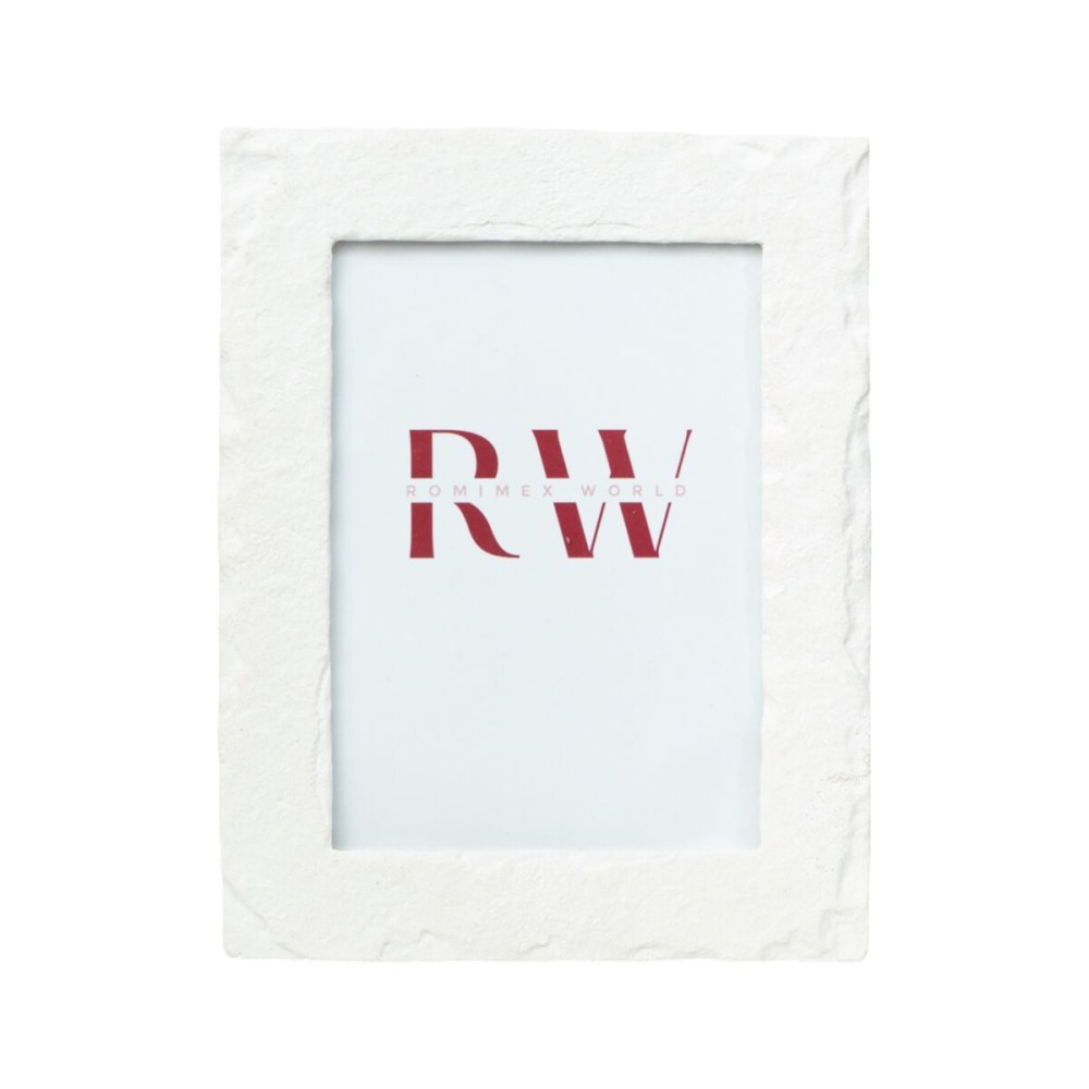 Photo frame Romimex White Resin 13 x 18 x 2 cm