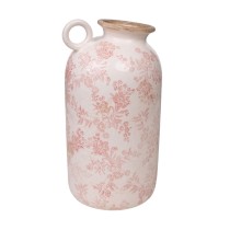 Blumenvase Romimex Beige Rosa Porzellan 14 x 27 x 14 cm Mit Griff