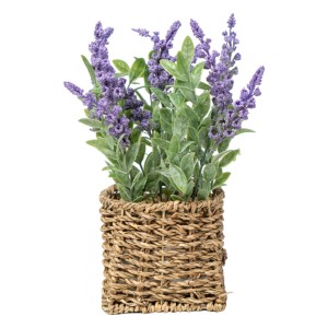 Decorative Plant Romimex Plastic Fibre Lavendar 15 x 28 x 15 cm