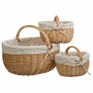 Basket set Alexandra House Living wicker Willow wood Natural 3 Pieces