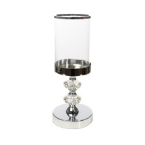 Candleholder Romimex Silver Metal Glass 12 x 30 x 12 cm