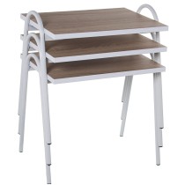 Jeu de 3 tables Alexandra House Living Blanc Marron Bois