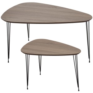 Jeu de 2 tables Alexandra House Living Marron Bois