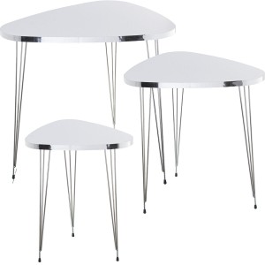 Set of 3 tables Alexandra House Living Silver Wood