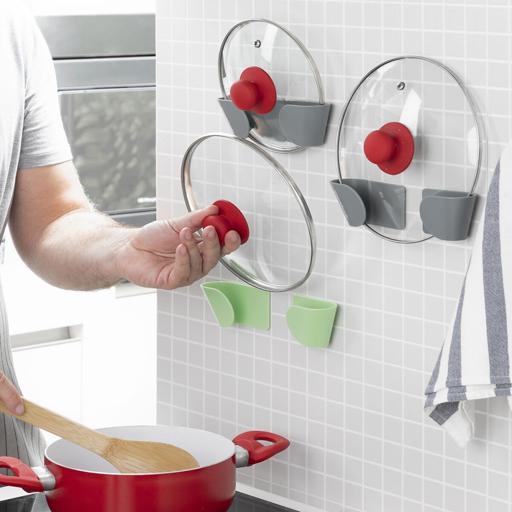 Set of 3 Adhesive Holders for Saucepan Lids Smarack InnovaGoods