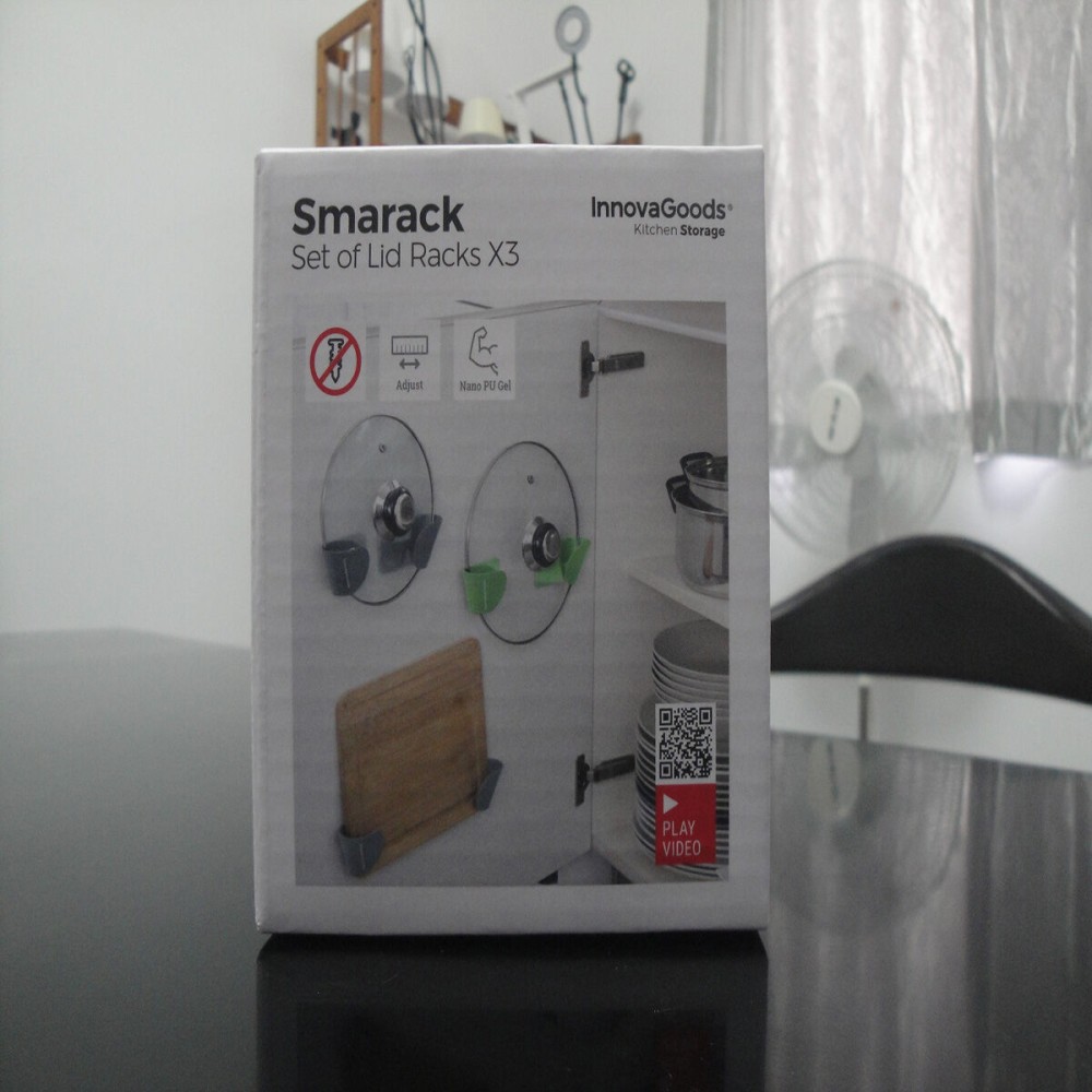 Set de 3 Supports Mural Adhésif pour Couvercle de Cuisine Smarack InnovaGoods