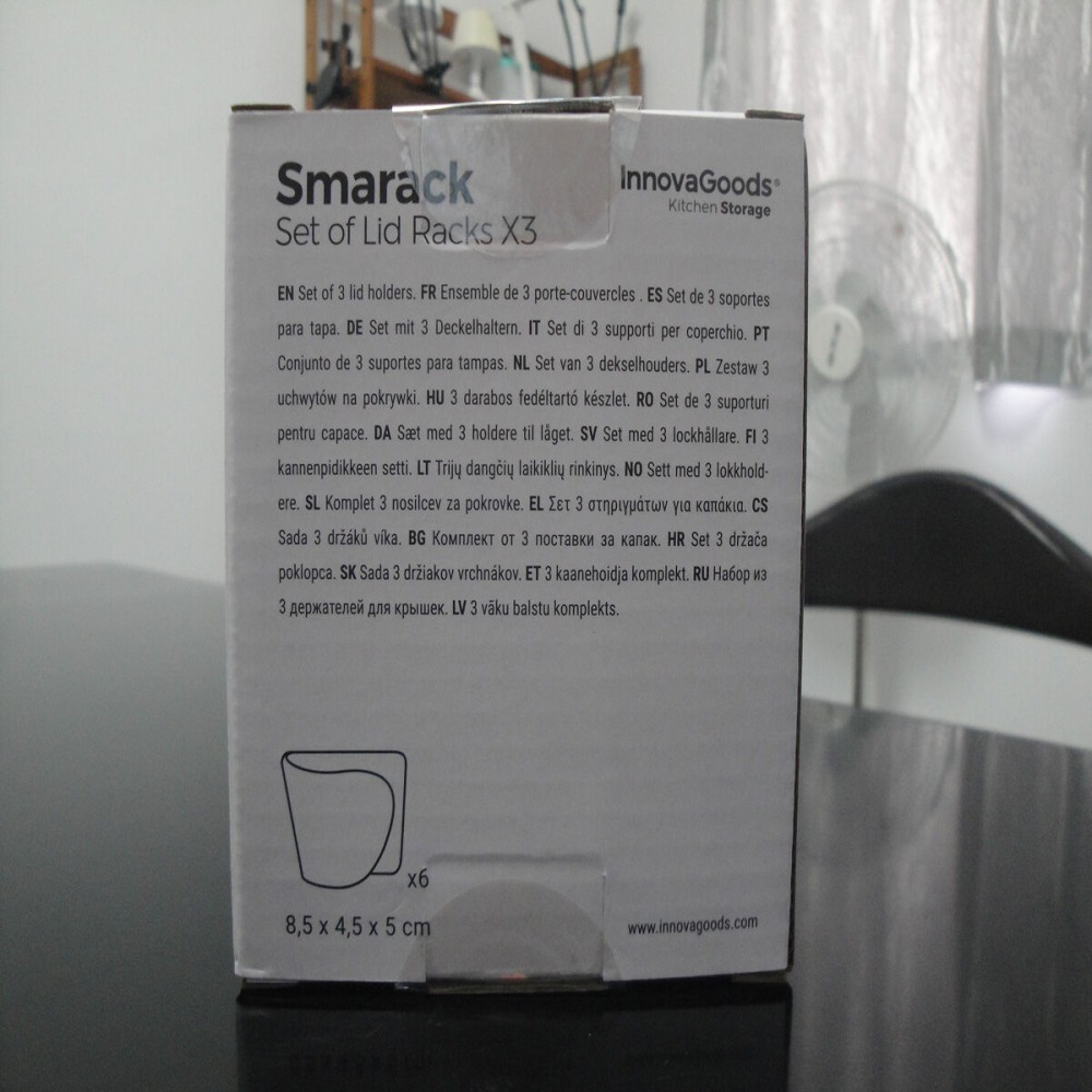 Set de 3 Supports Mural Adhésif pour Couvercle de Cuisine Smarack InnovaGoods